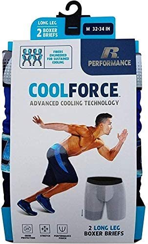 Russell Performance CoolForce Boxer Briefs Long Leg 2 Pack