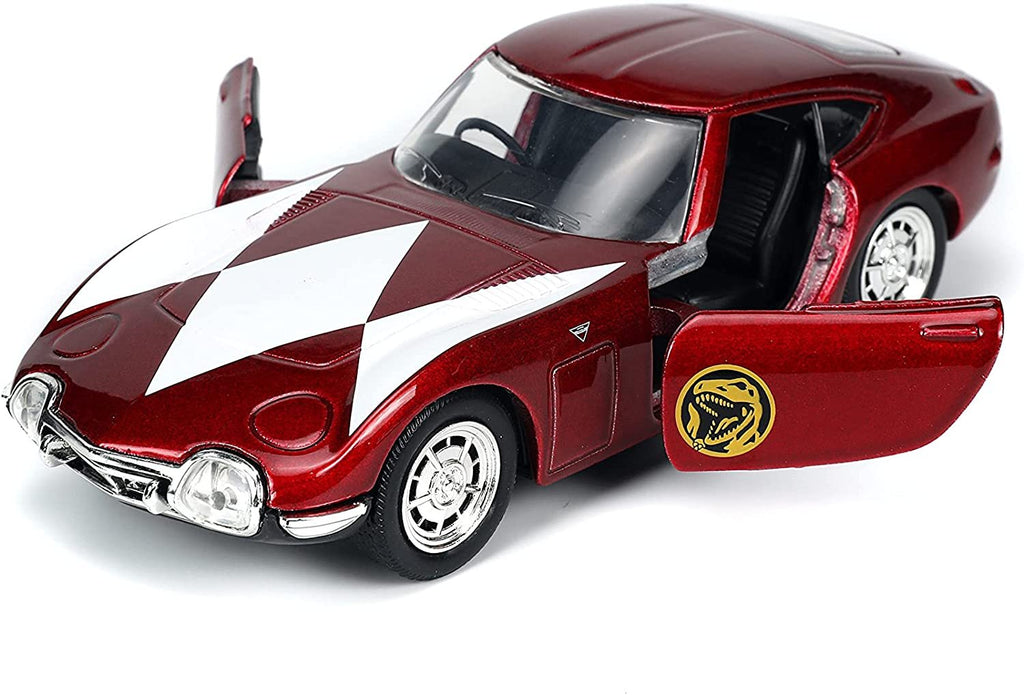 Jada Toys Power Rangers 1:32 1967 Toyota 2000 GT Die-cast Car & 1.65" Red Ranger Die-cast Figure, Toys for K Ages 8+