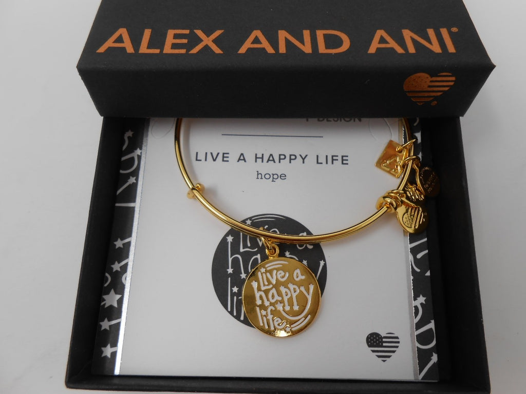 Alex and ANI Charity by Design, Live a Happy Life Bangle Bracelet