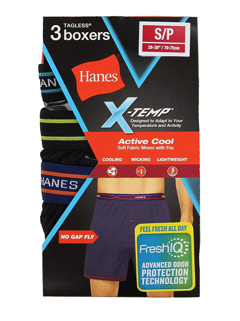 Haness Men`s 3-Pack Boxer Brief X-Temp Comfort Cool