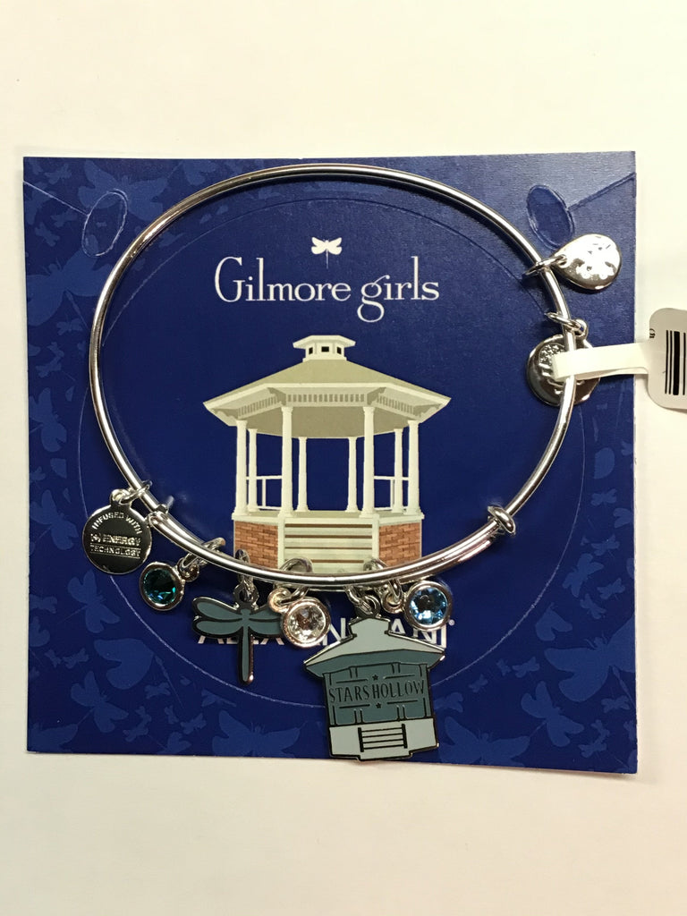 Alex and Ani Gilmore Girls, Stars Hollow Multi Charm Bangle Bracelet Shiny Silver One Size