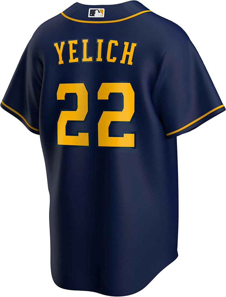 Outerstuff Christian Yelich Milwaukee Brewers #22 Navy Yellow Youth 8-20 Alternate Player Jersey