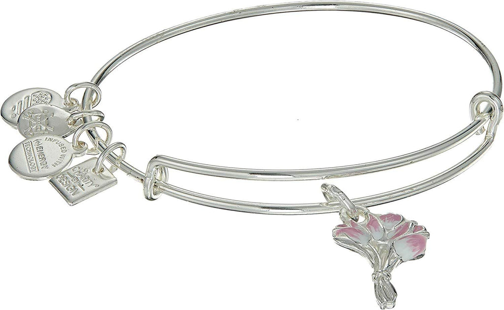 Alex and Ani Womens Charity by Design Pink Tulips Bangle