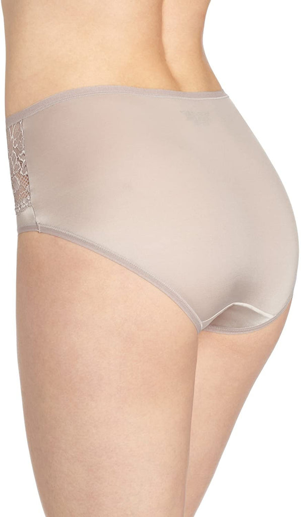 Bali Womens One Smooth U Comfort Indulgence Satin with Lace Hipster Panty