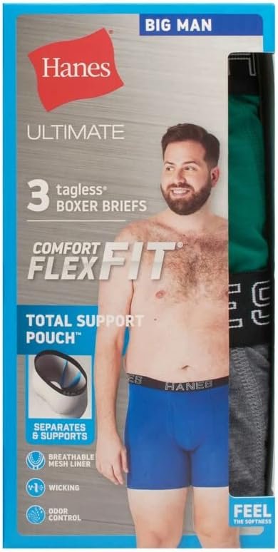 3-Pack Hanes Comfort Flex Fit Men's COMFORT FLEX Briefs with Total Support  Pouch