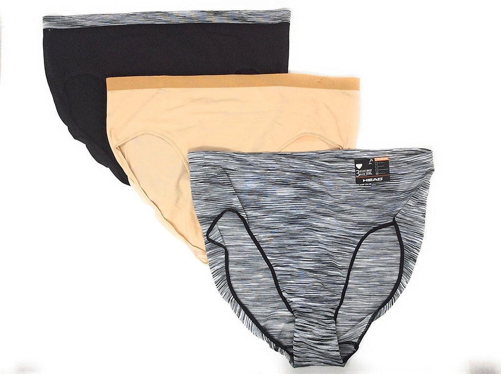 HEAD Ladies Hi-Cut Briefs Seamless 3-Pack Panties Dri-Fusion Technology S-XXL Spandex