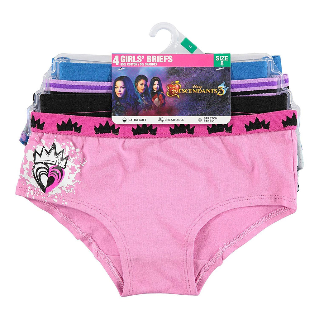 Disney Girls' Big Descendants 4pk Supersoft Reactive Print Panties