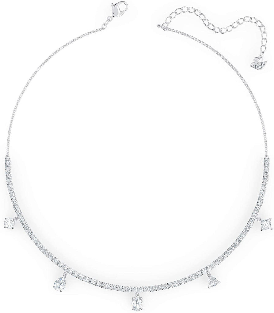 SWAROVSKI Women's Tennis Deluxe Rhodium Plated White Crystal Jewelry Collection