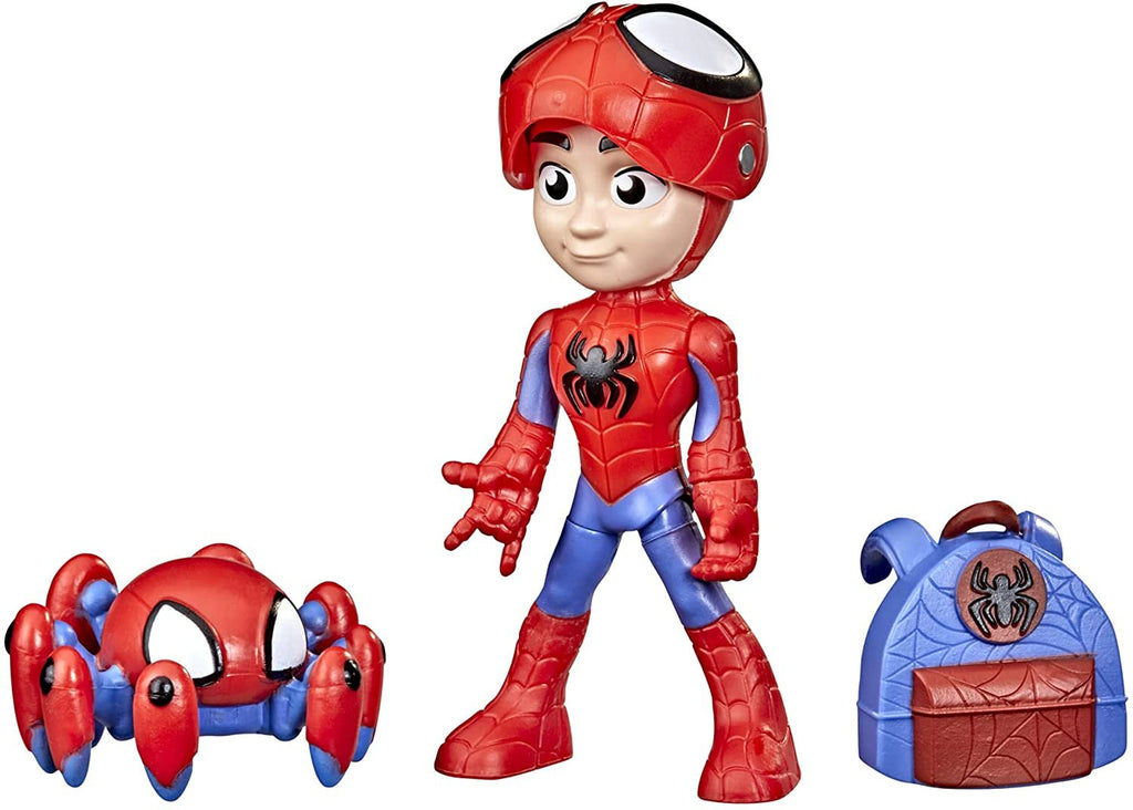 Marvel Spidey and His Amazing Friends Hero Reveal 2-Pack, 4-Inch Scale-Action Figures,-Mask Flip Feature, Spidey and Trace-E, 3 And Up