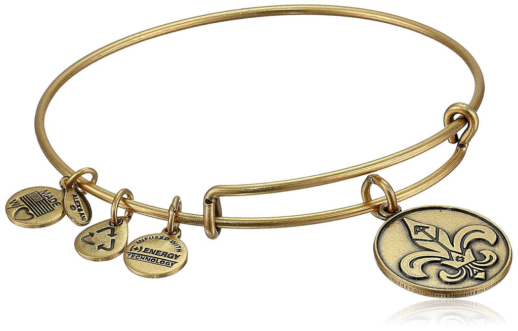 Alex and Ani Bangle Bar "Fleur de Lis" Rafaelian Gold-Tone Expandable Bracelet