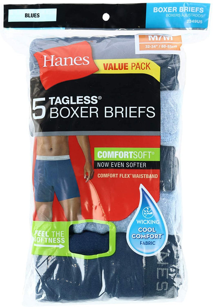 Hanes Mens ComfortSoft Boxer Briefs with Comfort Flex Waistband 5-Pack