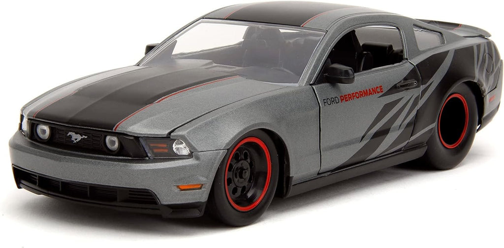 Big Time Muscle 1:24 2010 Ford Mustang GT Die-Cast Car, Toys for Kids and Adults(Charcoal Grey)