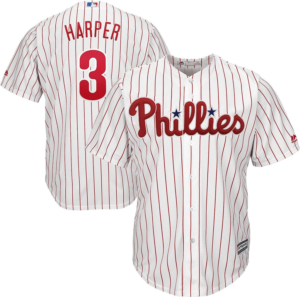 Outerstuff Bryce Harper Philadelphia Phillies White Youth 8-20 Cool Base Home Jersey