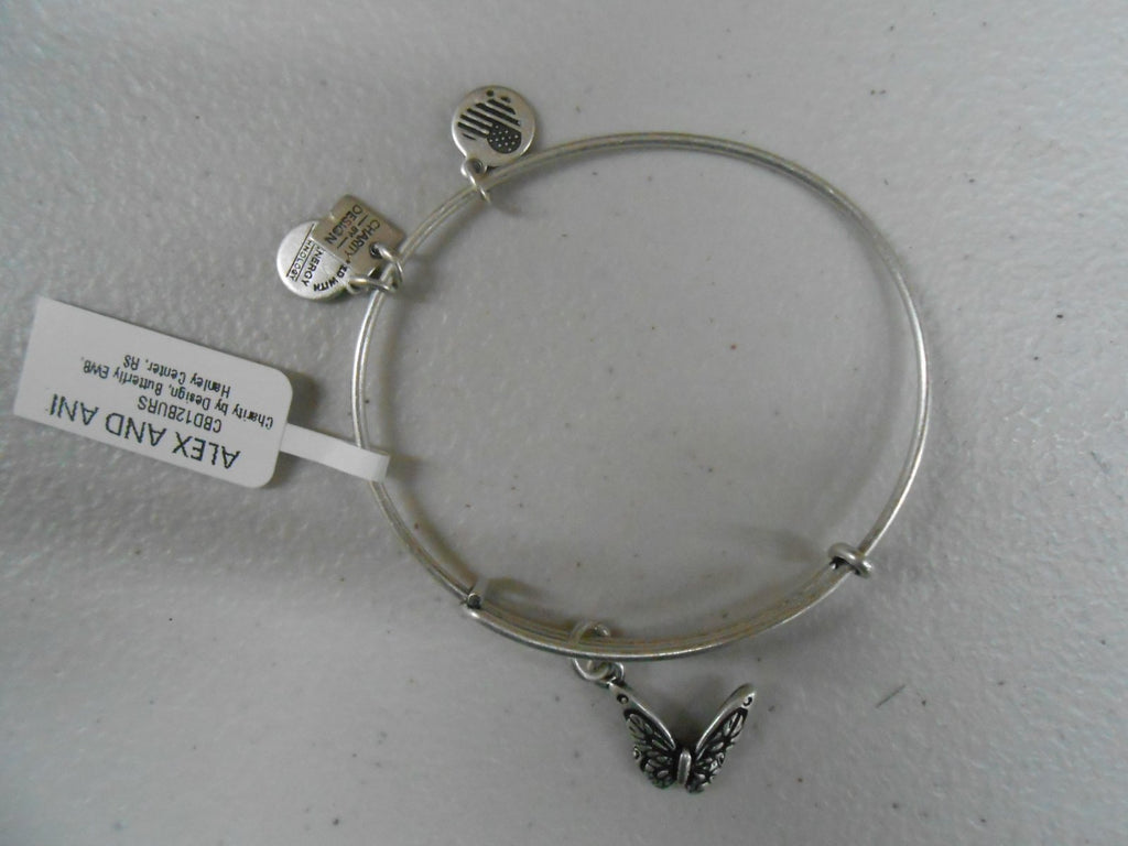 Alex and Ani Charity by Design Butterfly Charm Bangle Bracelet, 7.75"