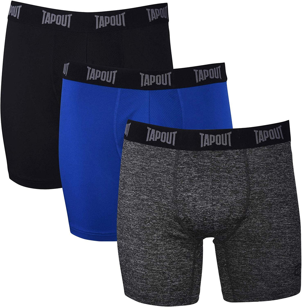 TapouT Mens Performance Boxer Briefs - 12-Pack Athletic Fit Breathable Tagless Underwear S-5XL Regular or Plus Size
