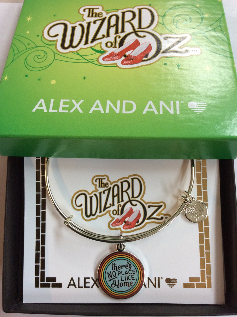 Alex and Ani Wizard of Oz, There's No Place Like Home Rainbow Bangle Bracelet Shiny Silver One Size