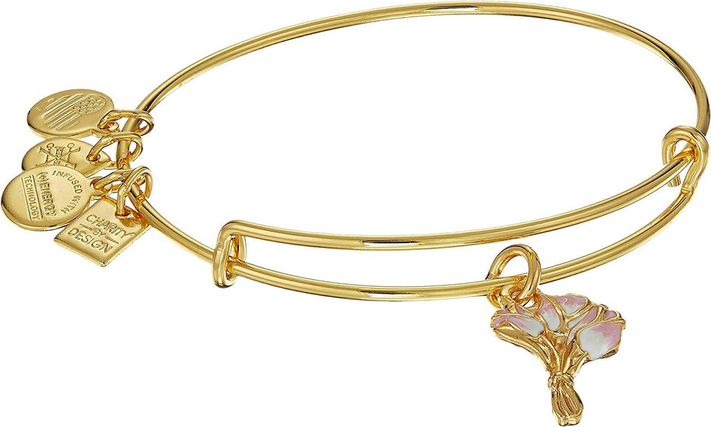 Alex and Ani Womens Charity by Design Pink Tulips Bangle