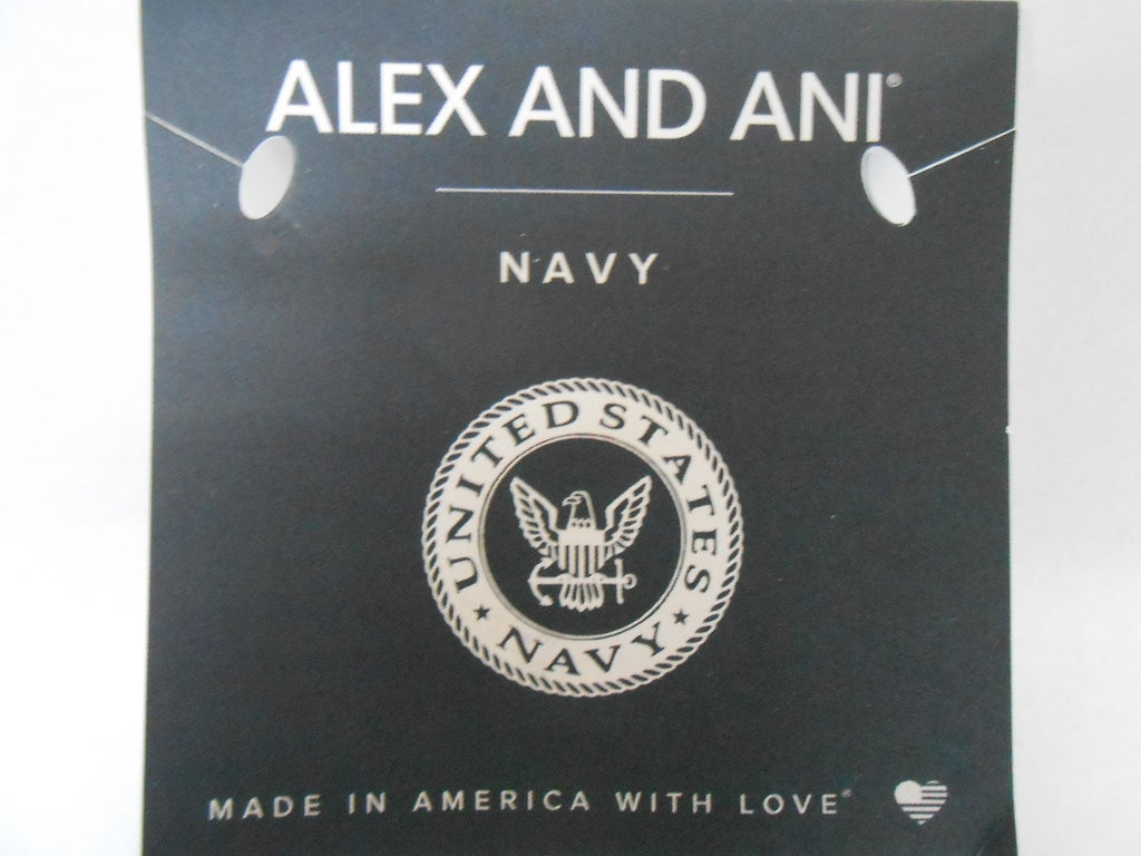 Alex and Ani Armed Forces US Navy Expandable Wire Bangle Charm Bracelet