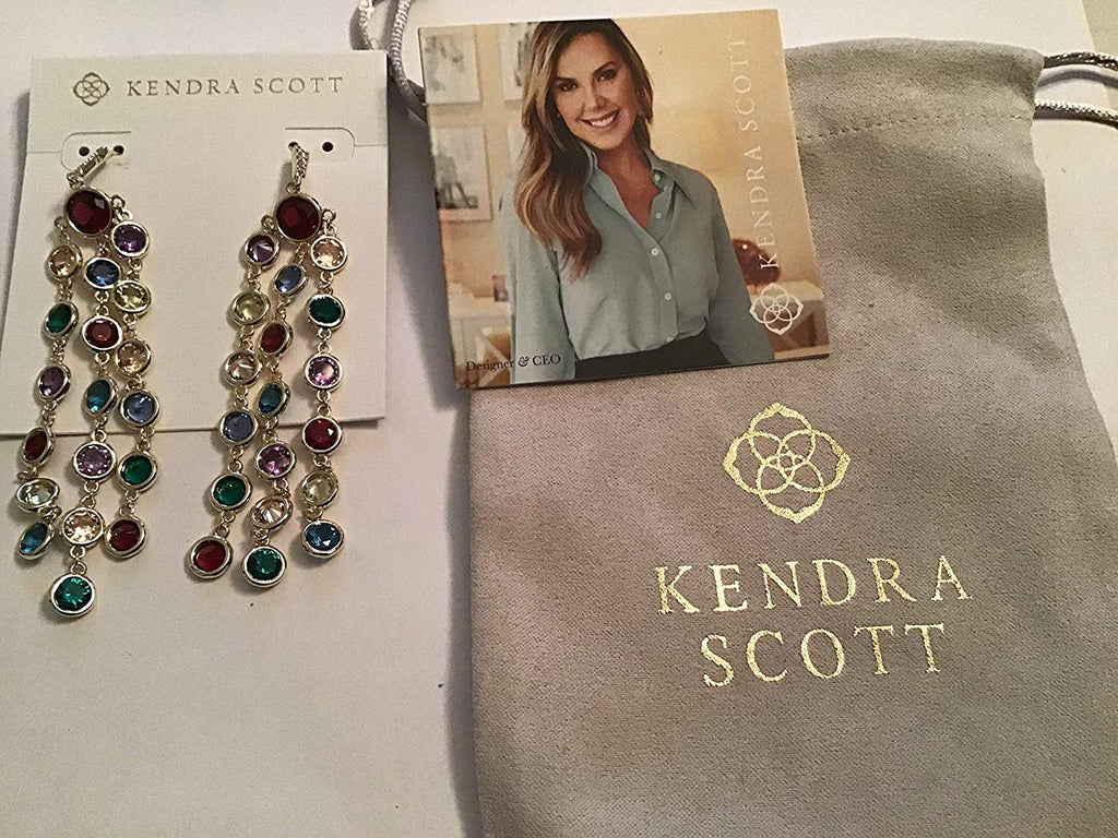 Kendra Scott Daya Statement Earrings in Gold Multi Crystal