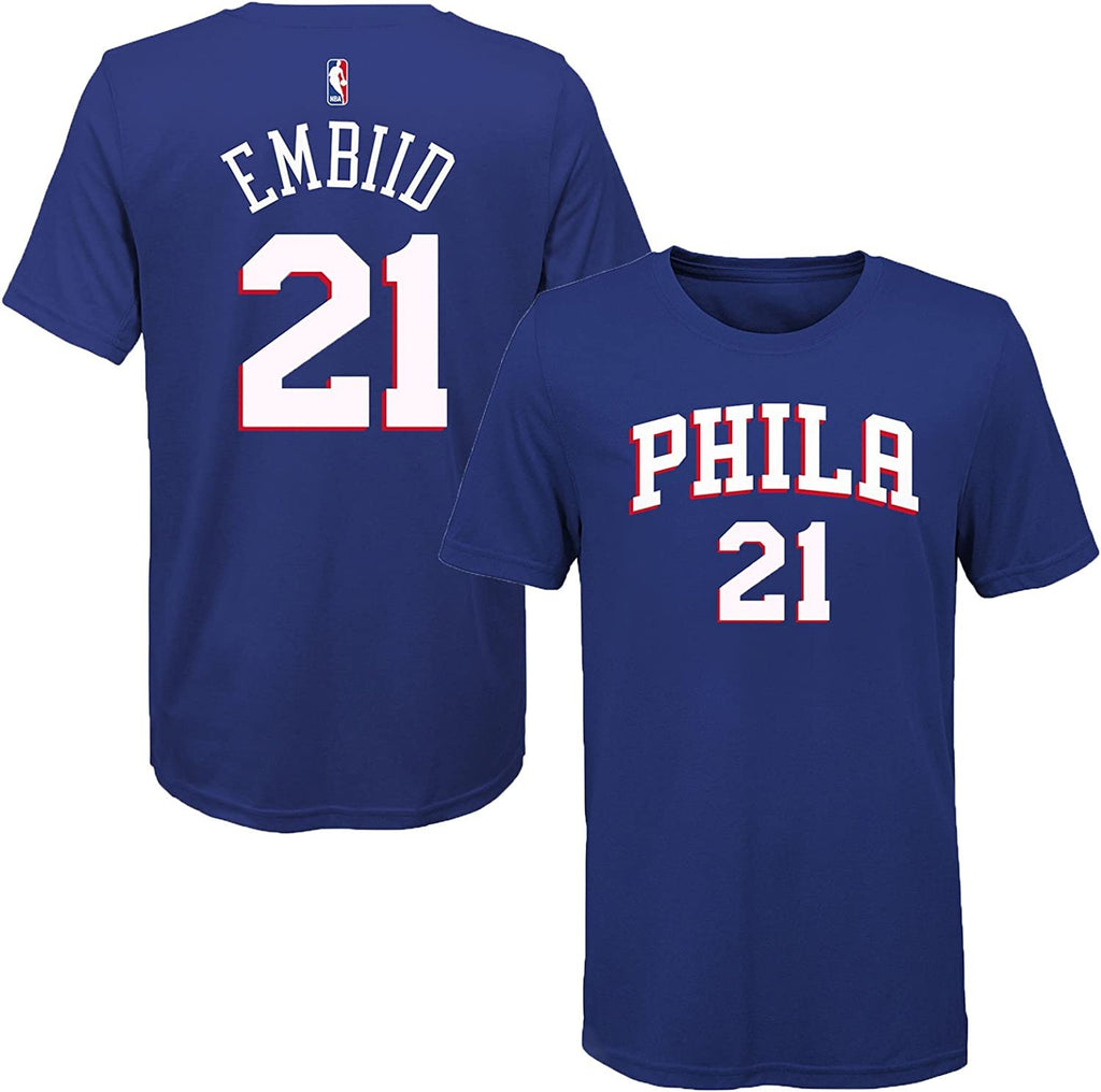 Outerstuff Joel Embiid Philadelphia 76ers Blue Youth Name & Number T-Shirt X-Large 18/20