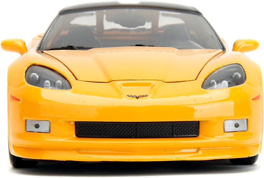 Big Time Muscle 1:24 2006 Chevy Corvette Z06 Die-Cast Car, Toys for Kids and Adults (Yellow)