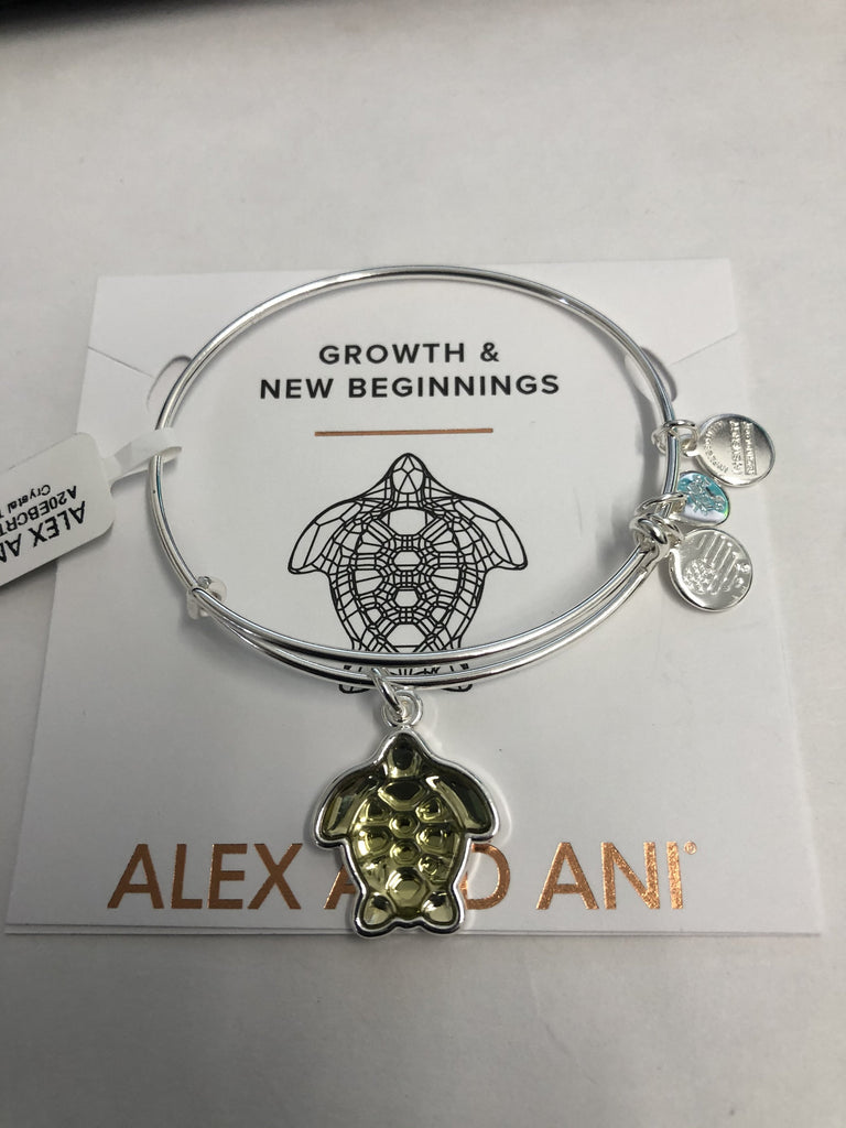 Alex and Ani Crystal Turtle EWB, SS, One Size New with Box