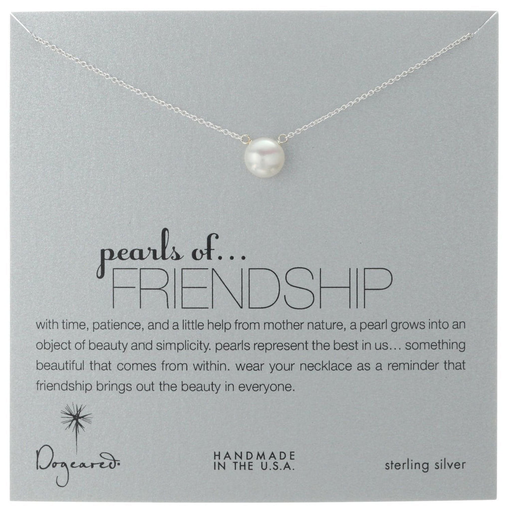 NEW Dogeared "Pearls of Friendship" Sterling Silver and White Pearl Necklace 18"