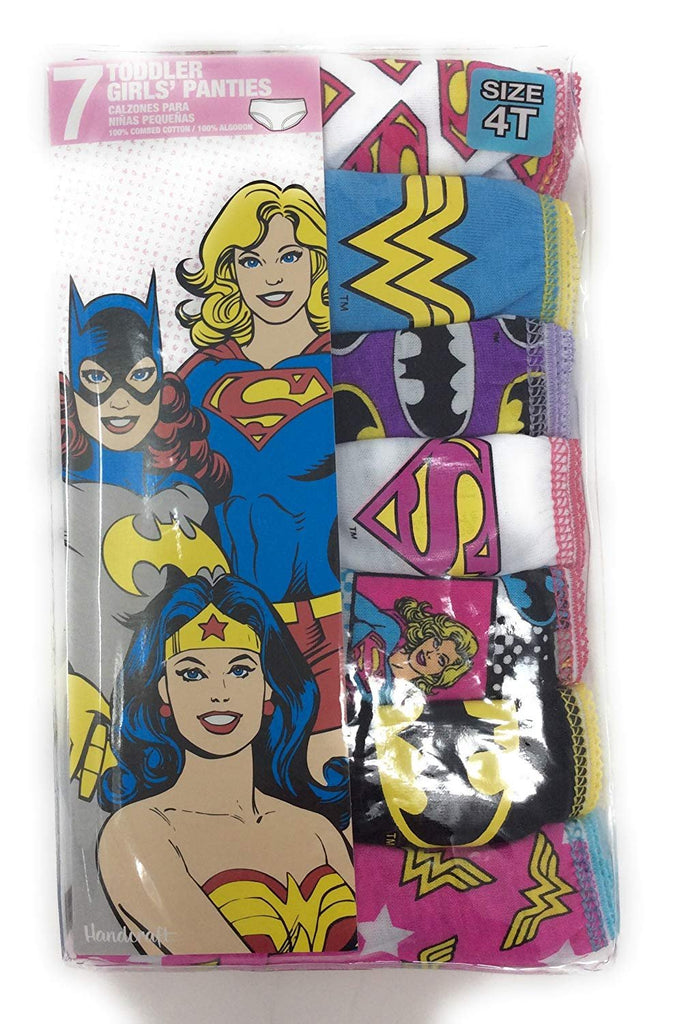 DC Comics Justice League 7-Pack Girls Panties Underwear Wonderwoman Supergirl Batgirl