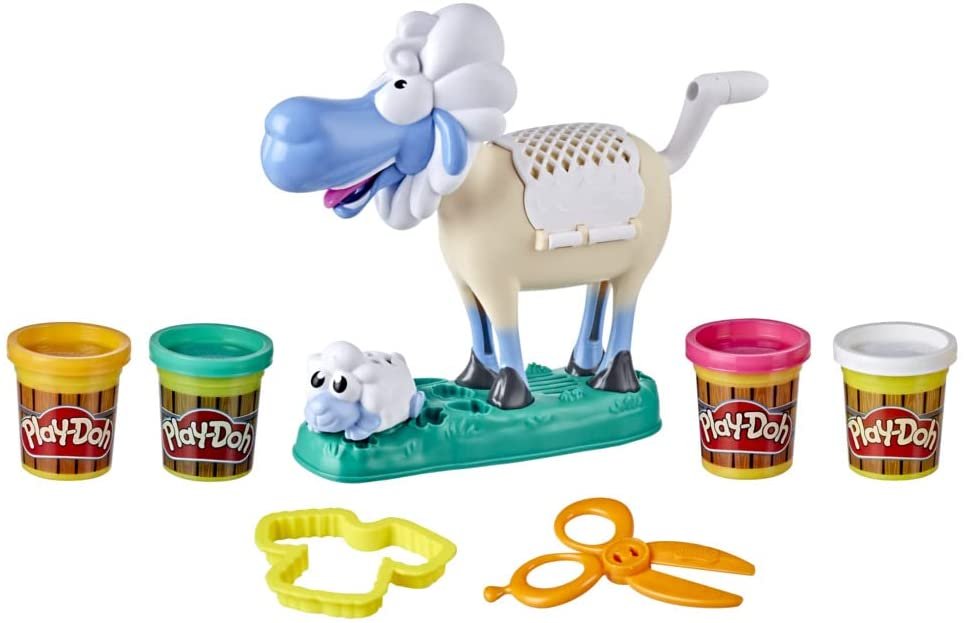 Play-Doh Animal Crew Sherrie Shearin' Sheep Toy for Kids 3 Years and Up with Funny Sounds and 4 Non-Toxic Colors