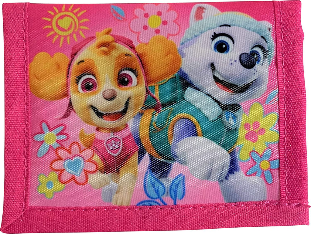 Paw Patrol Skye And Everest Little Girl Bifold Wallet With Zippered Pocket