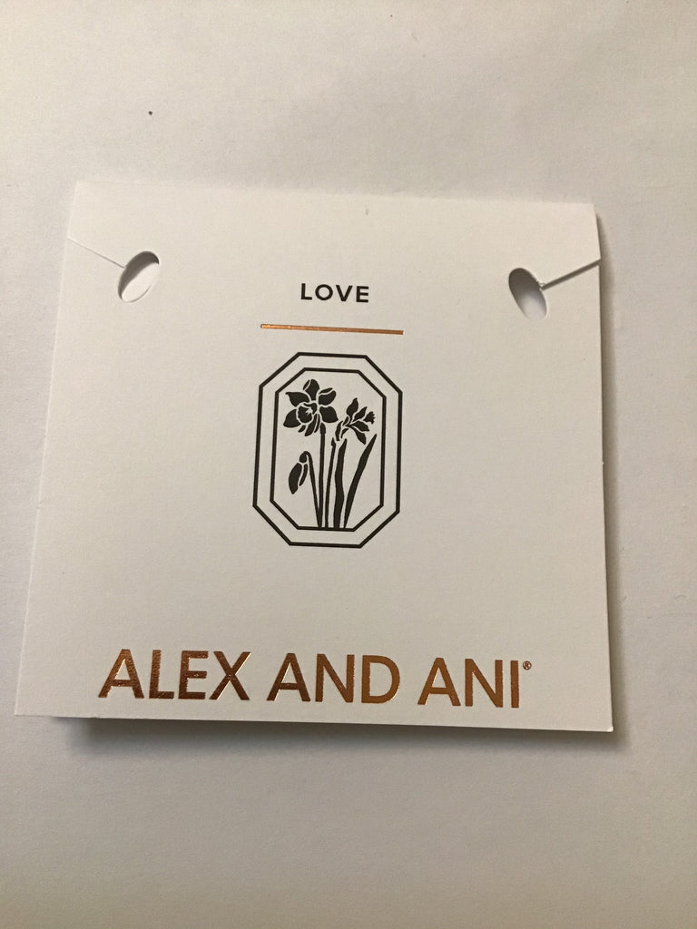 Alex and Ani (March Bangle of The Month) Jonquil Flower EWB, Shiny Silver, One Size