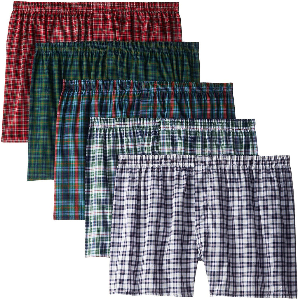 Fruit of the Loom Men's Woven Tartan and Plaid Boxer Multipack