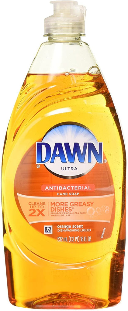 3 Pk, Dawn Dish Soap, Ultra Antibacterial Hand Soap, Orange Scent Dishwashing Liquid, 18 oz