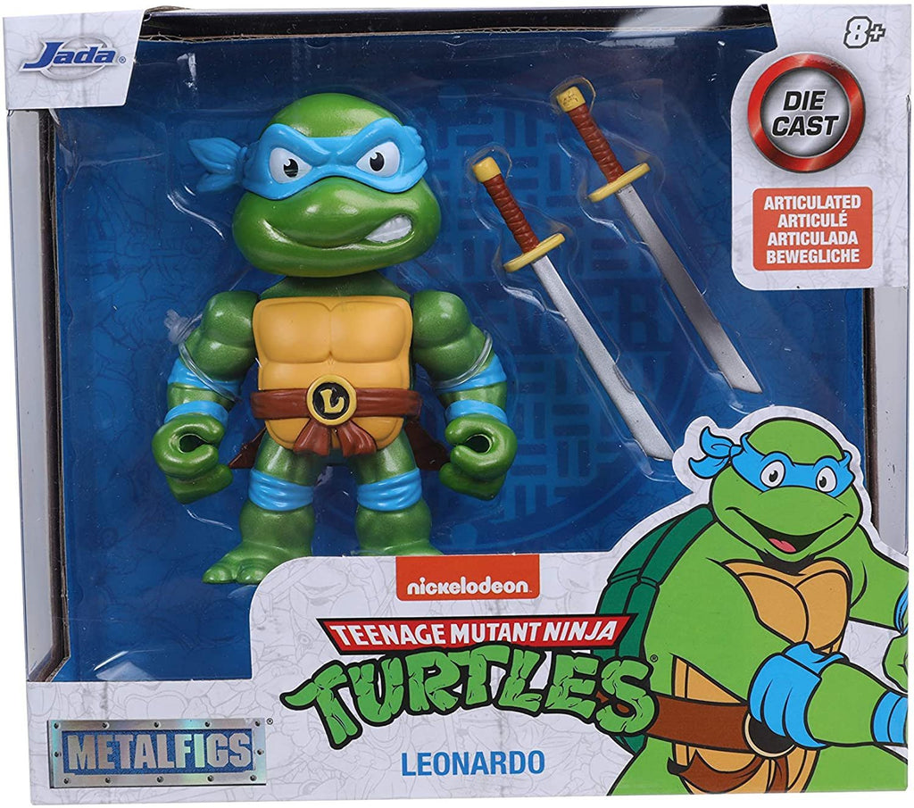 Jada Toys Teenage Mutant Ninja Turtles 4 Leonardo Die-cast Figure, Toys for Kids and Adults, Blue