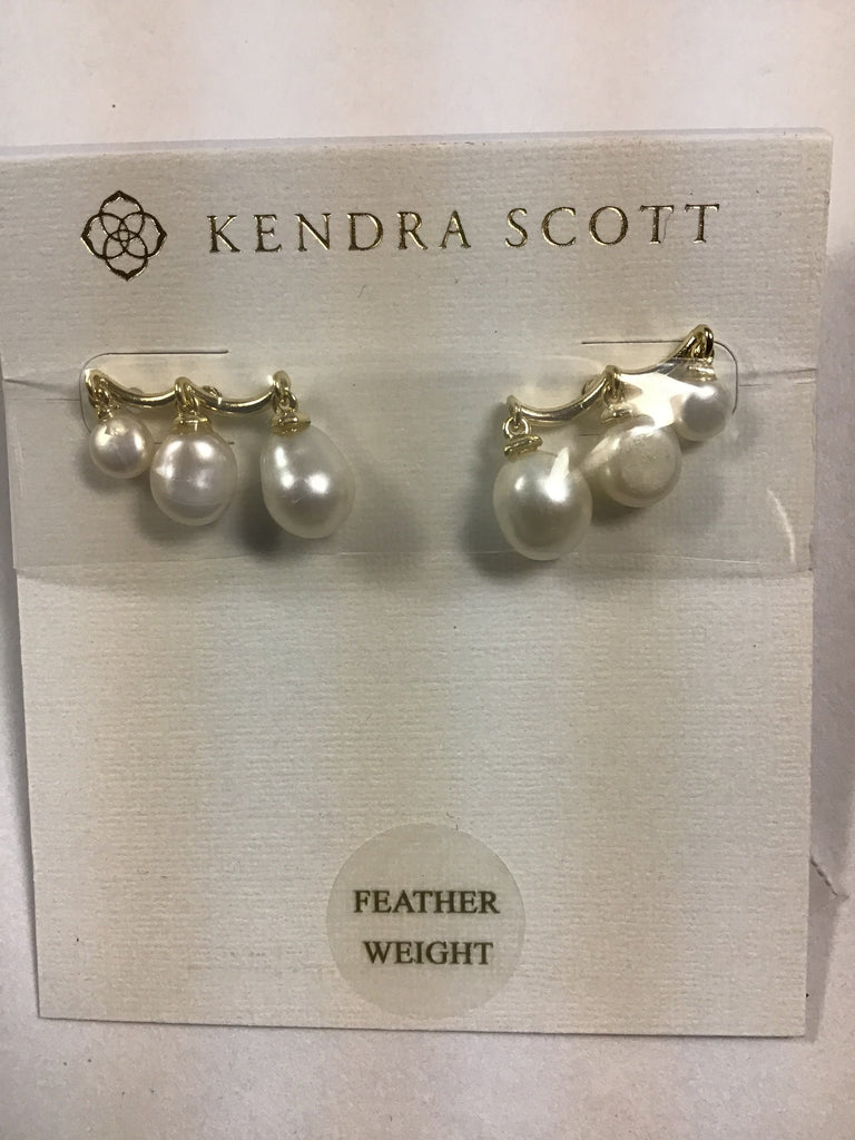 Kendra Scott Scarlet Ear Climber, Gold White Pearl