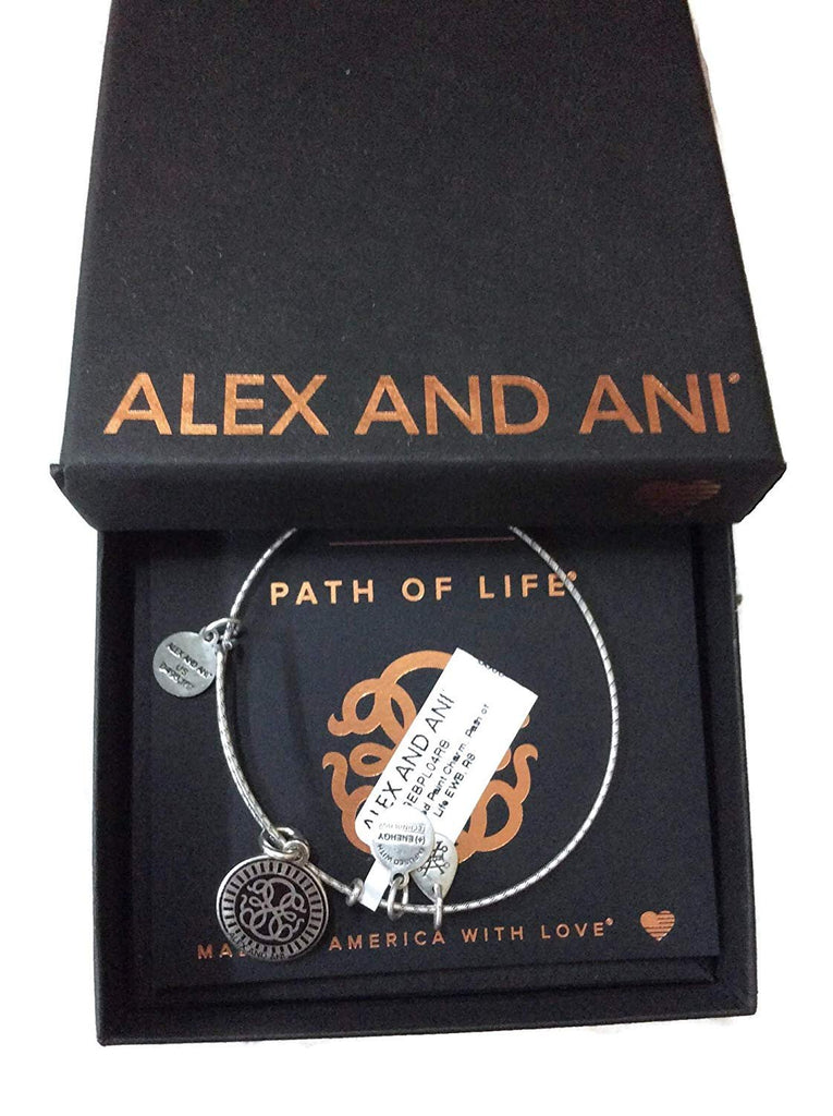 Alex and Ani Women's Embossed Paint Charm Path of Life Charm Bangle, Rafaelian Silver