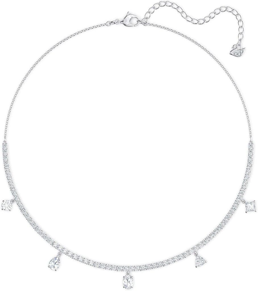 SWAROVSKI Women's Tennis Deluxe Rhodium Plated White Crystal Jewelry Collection