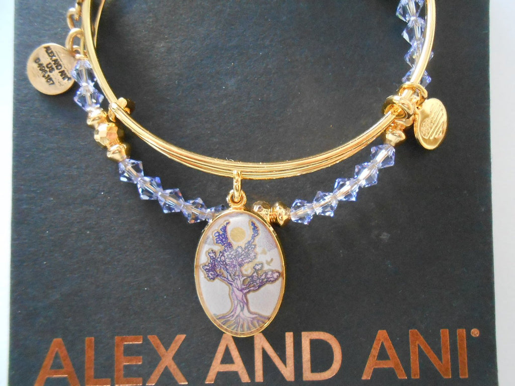 Alex and Ani Women's Art Infusion Set Tree of Life Bangle Bracelet, Shiny Gold, Expandable