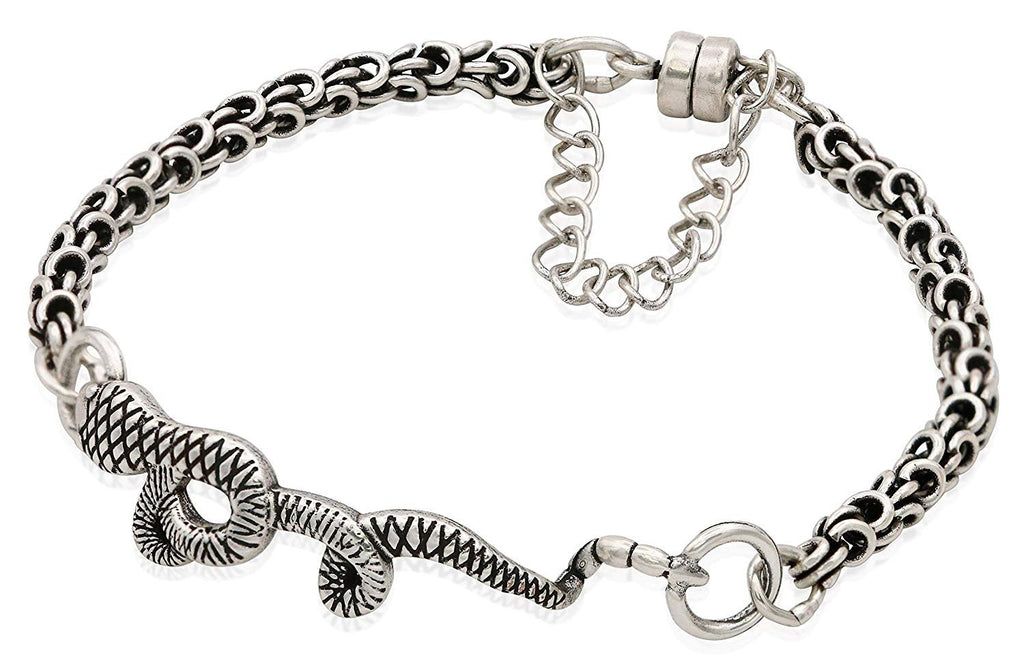 Alex and Ani Women's Snake Magnetic Bracelet, Rafaelian Silver