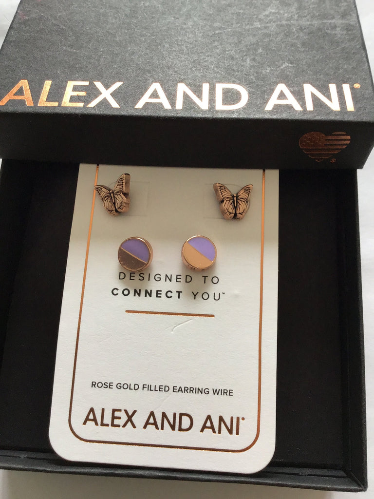 Alex and Ani Color Infusion Studs Earrings, Set of 2