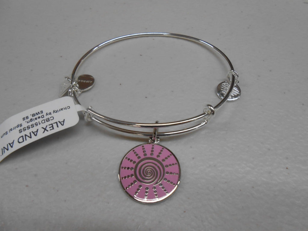 Alex and Ani Charity By Design SPIRAL SUN Shiny Silver Plated Bracelet NWTB&C