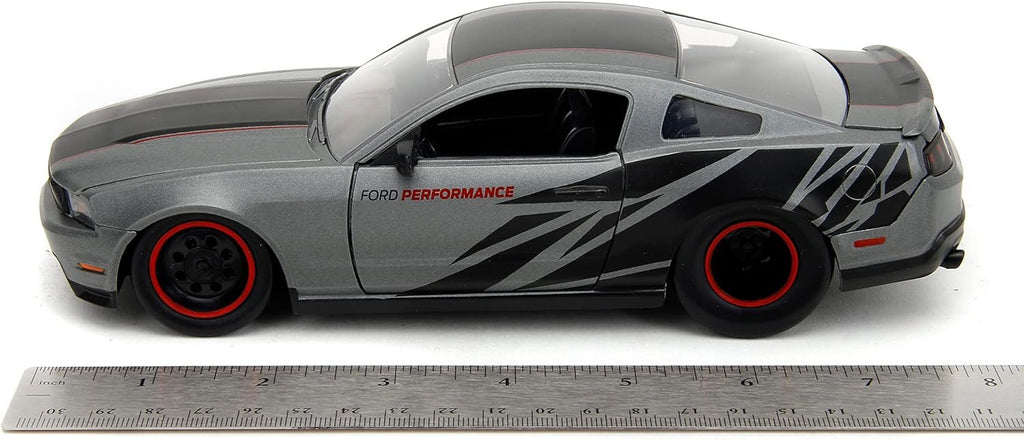 Big Time Muscle 1:24 2010 Ford Mustang GT Die-Cast Car, Toys for Kids and Adults(Charcoal Grey)