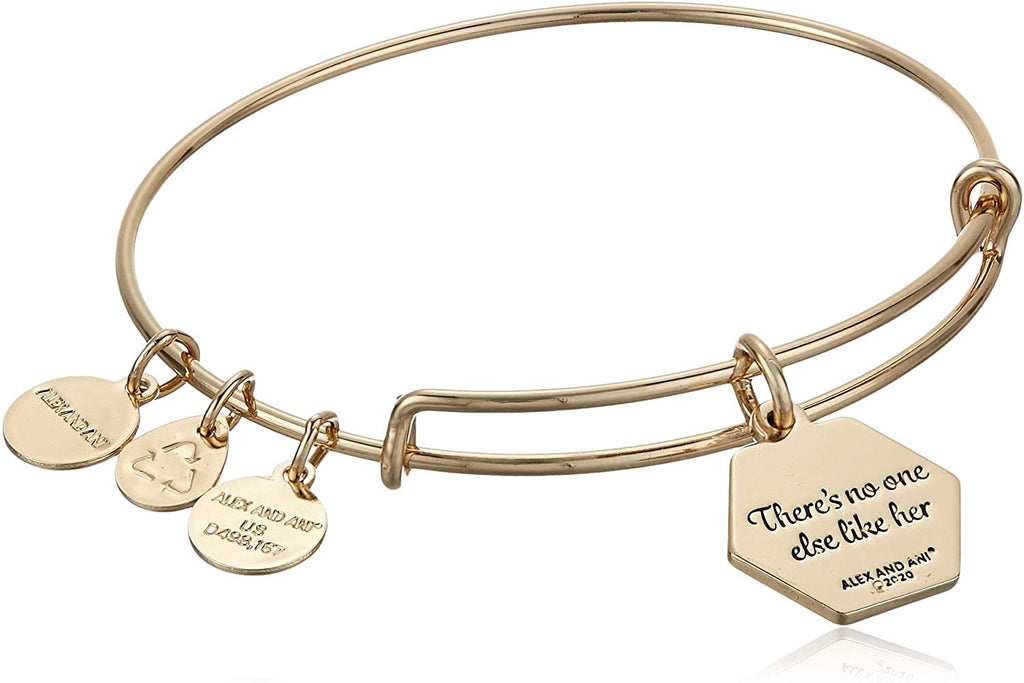 Alex and Ani Because I Love You Goddaughter IV EWB, SAG, Shiny Antique Gold, Expandable (A20BILY09SAG)