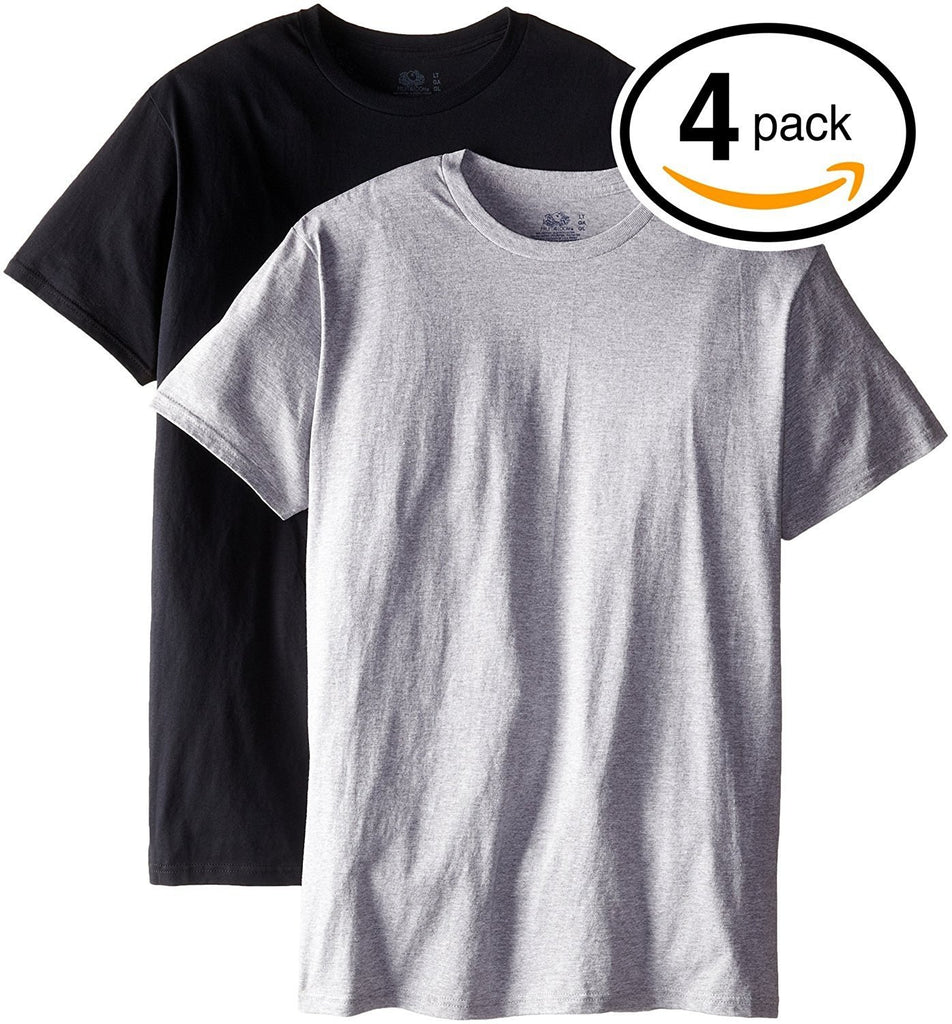 Fruit of the Loom Menâ€™s 4Pack Tall Grey Crew Neck T-Shirts Undershirts