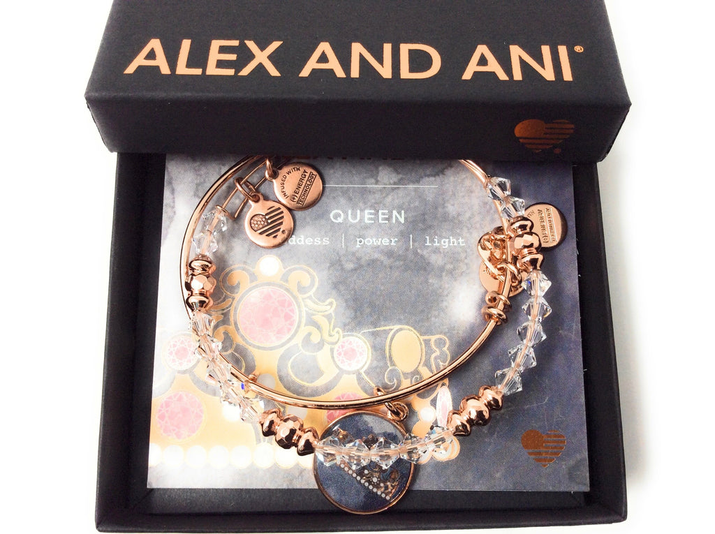 Alex and Ani Womens Art Infusion Set, Queen's Crown Bangle