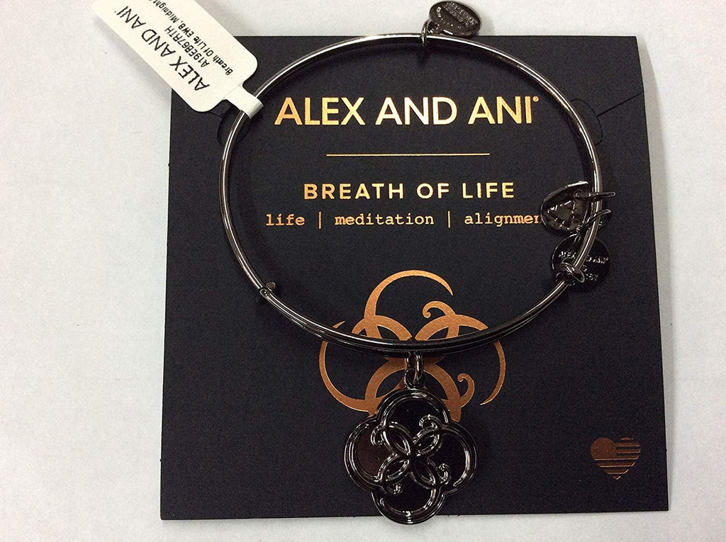 Alex and Ani Breath of Life Bangle Bracelet Midnight Silver NWTBC