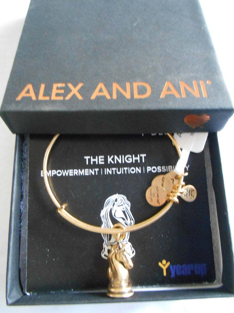 Alex and Ani The Knight Expandable Rafaelian Gold Bangle Bracelet