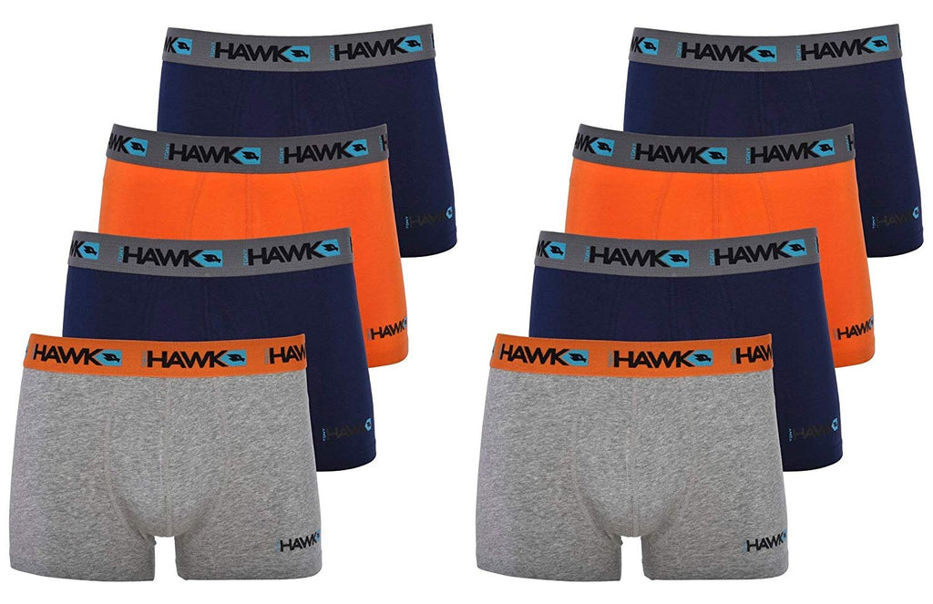 Tony Hawk Men's Boxer Briefs 8-PK Short Leg Trunk Athletic Cotton Stretch No Fly