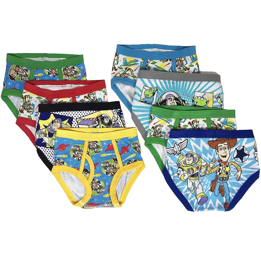 Toy Story Boys Kids Underwear - 8-Pack Toddler/Little Kid/Big Kid Size Briefs Woody Buzz Lightyear