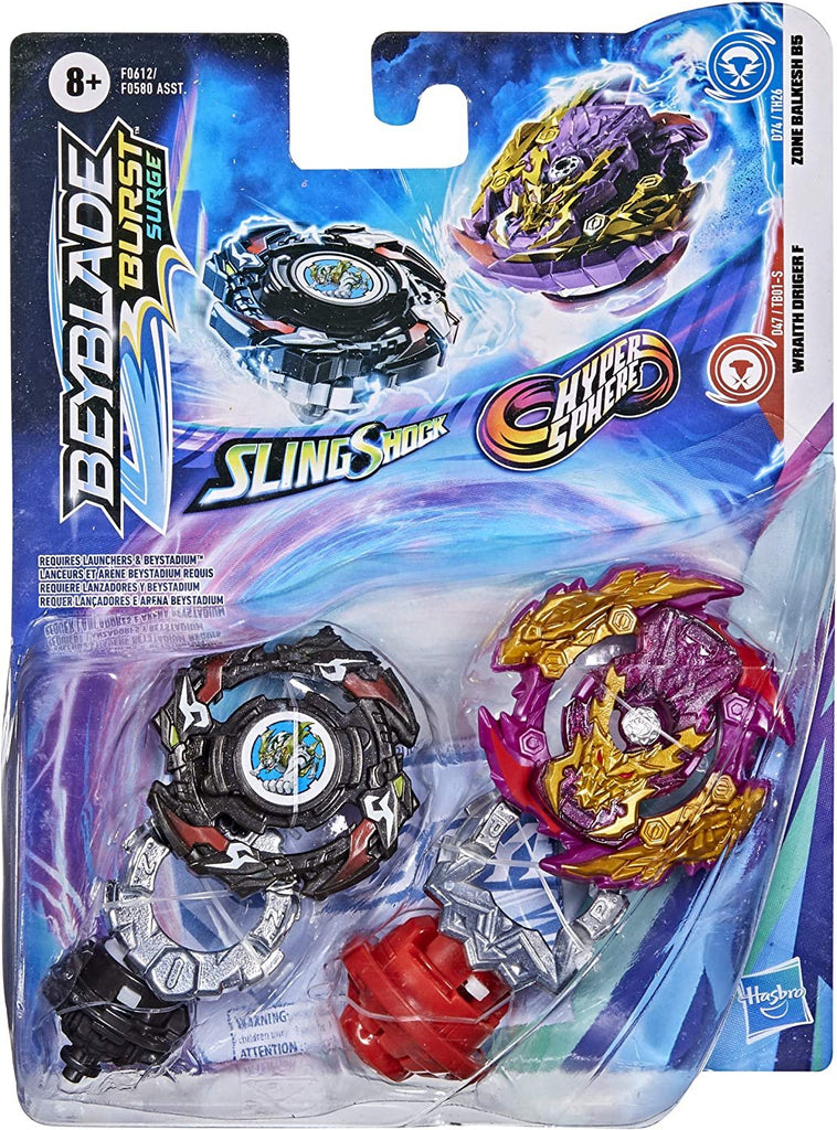 BEYBLADE Burst Surge Dual Collection Pack Hypersphere Zone Balkesh B5 and Slingshock Wraith Driger F Battling Game Top Toys